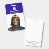Firefighter-ID-Foto Einfaches Blue-Logo-Abzeichen Ausweis (Vorder- & Rückseite)