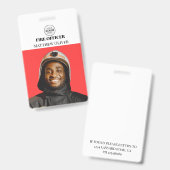 Firefighter-ID-Foto Einfaches Logo-Abzeichen Ausweis (Vorder- & Rückseite)