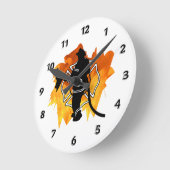 Firefighter In Flames Runde Wanduhr (Winkel)