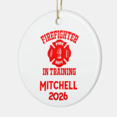 Firefighter In Training Graduation Keramik Ornament (Links)