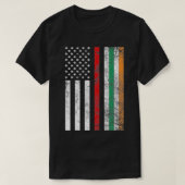 Firefighter Irish American Flag St T-Shirt (Design vorne)