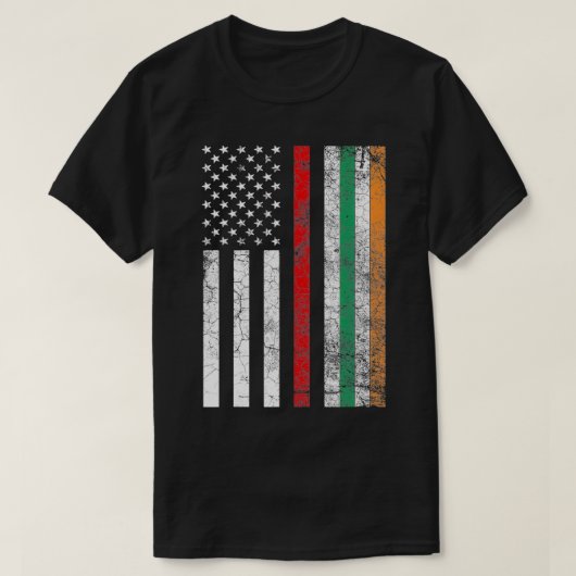 Firefighter Irish American Flag St T-Shirt (Design vorne)