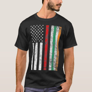 Firefighter Irish American Flag St T-Shirt