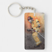 Firefighter Keychain Fireman Original Art Gift Schlüsselanhänger (Vorderseite)
