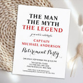 Firefighter Legend Thin Red Line Retirement Party Einladungspostkarte