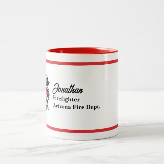 Firefighter Maltese Cross & Thin Red Line Flag Tw Zweifarbige Tasse (Mittel)