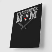 Firefighter-Mama Thin Red Line.Png Quadratische Wanduhr (Winkel)