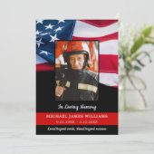 Firefighter Memorial American Flag Feuermann Beerd Dankeskarte (Stehend Vorderseite)