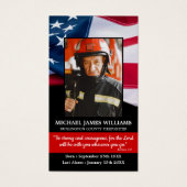 Firefighter Memorial USA Flag Bestattungskarte (Vorderseite)