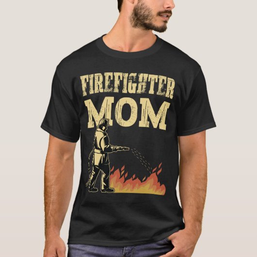 Firefighter Mom Mother Support the Thin   T-Shirt (Vorderseite)