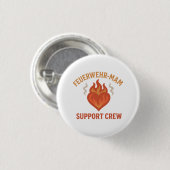 Firefighter Mom Support Crew – Proud Firefamily Button (Vorne & Hinten)