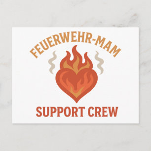 Firefighter Mom Support Crew – Proud Firefamily Postkarte