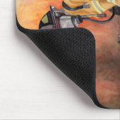 Firefighter Mouse Pad Original Watercolor Fireman Mousepad (Ecke)