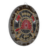 Firefighter NAME Fireman Fire Department USA Flag Dartscheibe (Vorderseite Links)