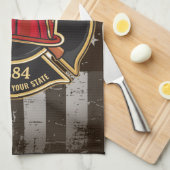 Firefighter NAME Fireman Fire Department USA Flag Geschirrtuch (Viertel Falte)