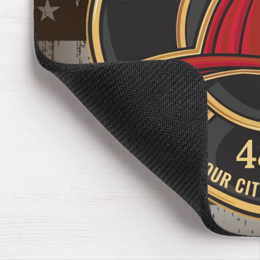 Firefighter NAME Fireman Fire Department USA Flag Mousepad (Ecke)