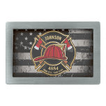 Firefighter NAME Fireman Fire Department USA Flag Rechteckige Gürtelschnalle<br><div class="desc">Firefighter NAME Fireman Fire Department USA Flag Design - Emblem mit Red Helmet und Ax. Passen Sie Ihre Name,  Station/Dept-Nummer und Position an.</div>