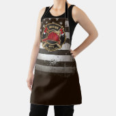 Firefighter NAME Fireman Fire Department USA Flag Schürze (InSitu)