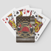 Firefighter NAME Fireman Fire Department USA Flag Spielkarten (Rückseite)