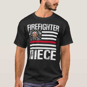 Firefighter NIECE unterstützen die dünne rote Lini T-Shirt