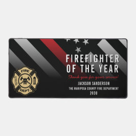 Firefighter of the Year Employee Logo Red Line Schreibtischunterlage