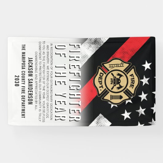 Firefighter of the Year Employee Recognition Logo Banner (Horizontal)