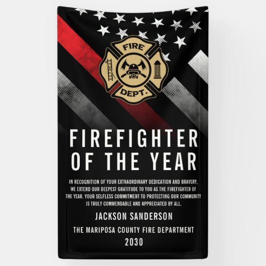 Firefighter of the Year Employee Recognition Logo Banner (Vertikal)