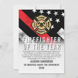 Firefighter of the Year Employee Recognition Logo Karte
