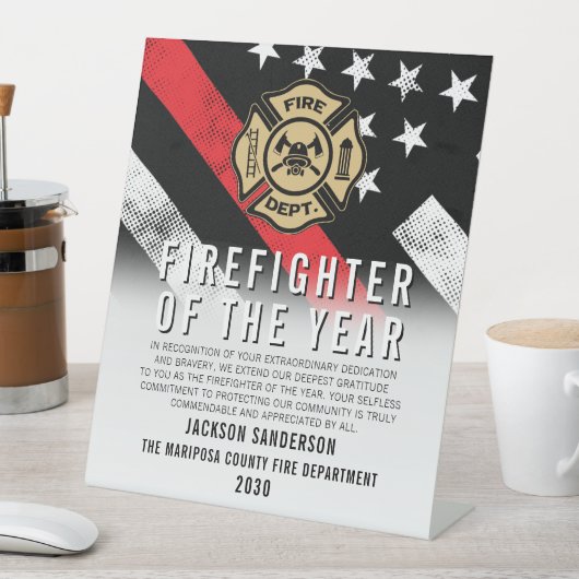 Firefighter of the Year Employee Recognition Logo Sockelschild (In Situ)