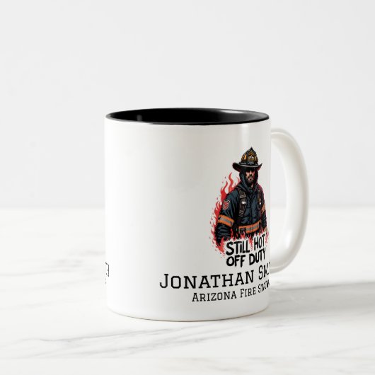 Firefighter or Fireman Funny Sayings Zweifarbige Tasse (VorderseiteRechts)
