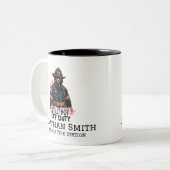Firefighter or Fireman Funny Sayings Zweifarbige Tasse (Vorderseite Links)
