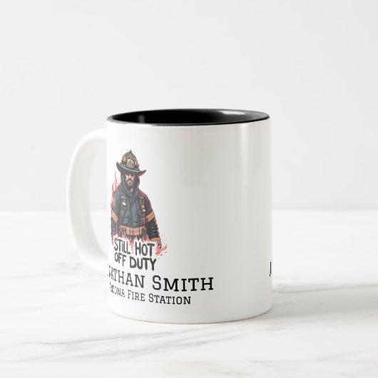 Firefighter or Fireman Funny Sayings Zweifarbige Tasse (Vorderseite Links)