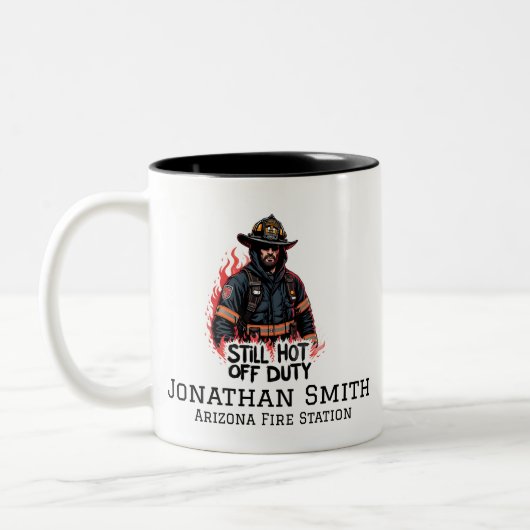 Firefighter or Fireman Funny Sayings Zweifarbige Tasse (Links)