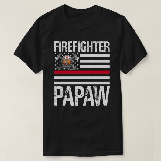 Firefighter PAPAW unterstützen die dünne rote Lini T-Shirt (Design vorne)