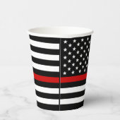 Firefighter-Party Fireman Thin Red Line Pappbecher (Rechts)