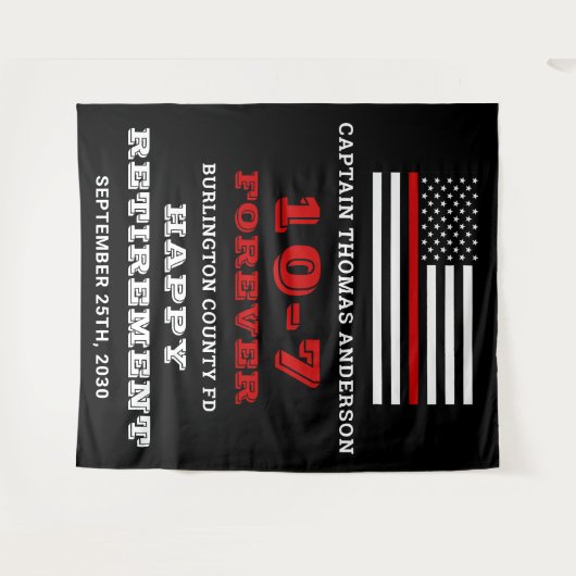 Firefighter Party Thin Red Line glückliche Einstel Wandteppich (Vorderseite (Horizontal))