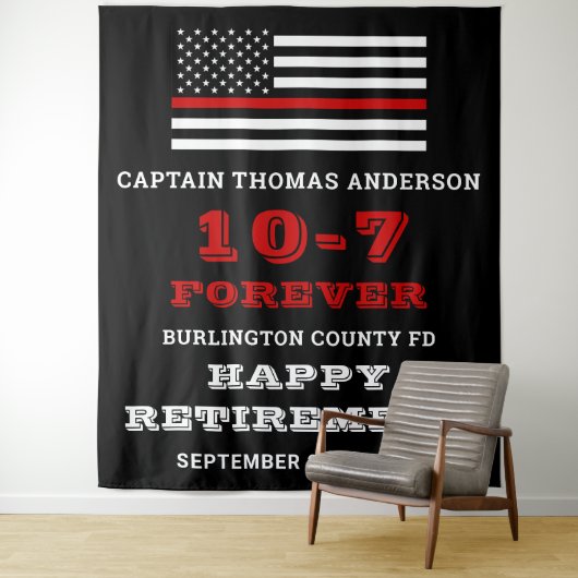 Firefighter Party Thin Red Line glückliche Einstel Wandteppich (Beispiel)