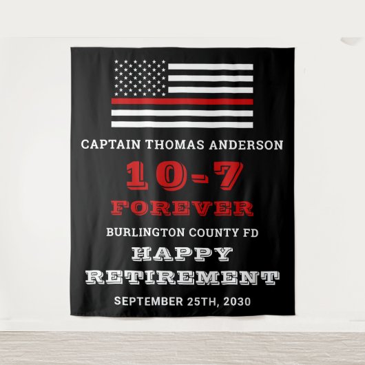 Firefighter Party Thin Red Line glückliche Einstel Wandteppich (Vorderseite)