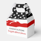 Firefighter Party Thin Red Line Glückwünsche Geschenkschachtel (Rückseite)