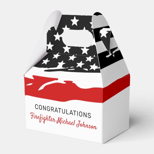 Firefighter Party Thin Red Line Glückwünsche Geschenkschachtel (Vorderseite)