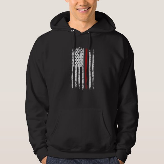 Firefighter Patriotic USA American Flag Firefighti Hoodie (Vorderseite)