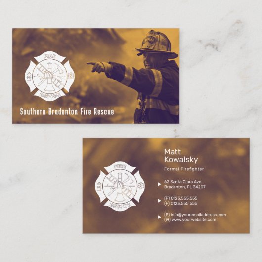 Firefighter | Perfekte Visitenkarte (Vorne/Hinten)