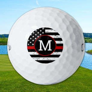 Firefighter Personalisiert Thin Red Line Monogram Golfball