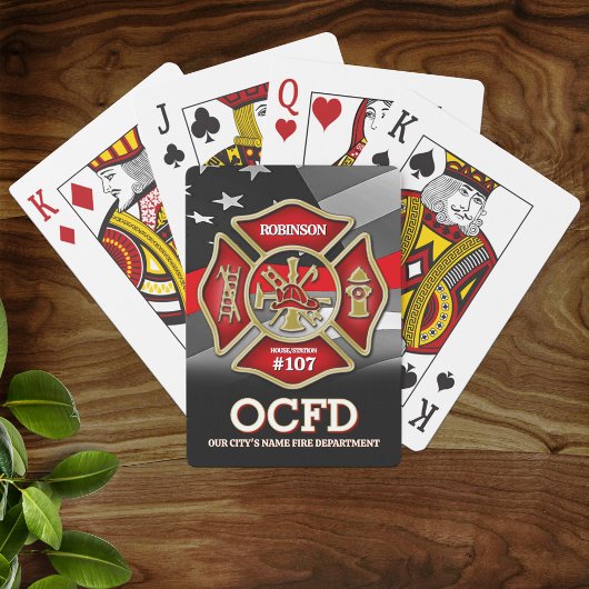 Firefighter Personalized Playing Cards Spielkarten