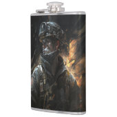 Firefighter Portrait Fantasy Malerei Wilden Geist Flachmann (Links)