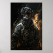 Firefighter Portrait Fantasy Malerei Wilden Geist Poster (Vorne)