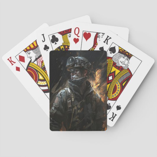 Firefighter Portrait Fantasy Malerei Wilden Geist Spielkarten (Rückseite)