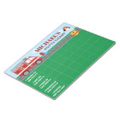 Firefighter Potty Chart Personalisierte Namen und  Notizblock (angewinkelt)