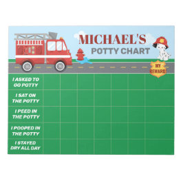 Firefighter Potty Chart Personalisierte Namen und  Notizblock