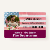 Firefighter Qr Code Photo Name ID Card Ausweis (Vorderseite)